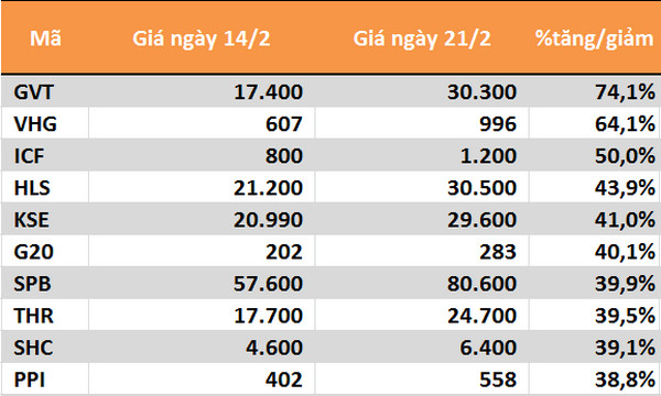 10 cổ phiếu tăng/giảm mạnh nhất tuần: Nhóm thanh khoản kém biến động mạnh - Ảnh 5.