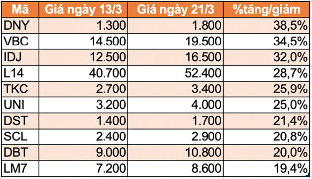 10 cổ phiếu tăng/giảm mạnh nhất tuần: Tâm điểm bộ 3 cổ phiếu họ Vin - Ảnh 3.