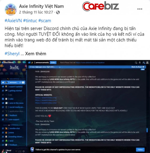 155 người chơi bị hacker lừa mất gần 100.000 USD, Axie Infinity tuyên bố hoàn tiền cho nạn nhân - Ảnh 1.