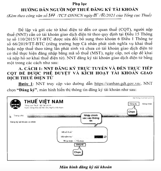 3 cách cá nhân đăng ký tài khoản giao dịch thuế điện tử - Ảnh 1.