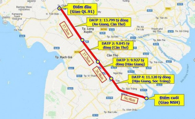  4 địa phương chi hơn 4.200 tỷ làm cao tốc Châu Đốc - Cần Thơ - Sóc Trăng - Ảnh 1.