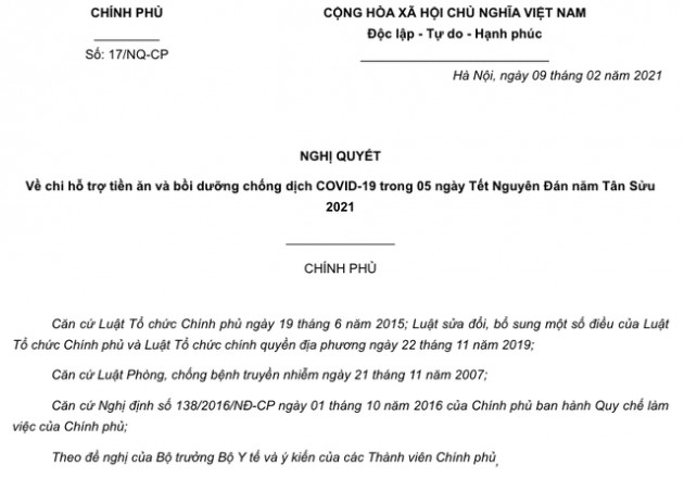 5 ngày Tết, Nhà nước hỗ trợ 160.000 đồng/ngày tiền ăn cho người bị cách ly tập trung để chống dịch Covid-19 - Ảnh 1.