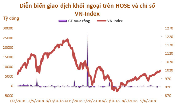 9 tháng đầu năm: Khối ngoại mua ròng 31.680 tỷ đồng trên HOSE - Ảnh 1.