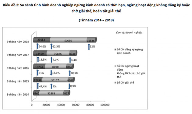9 tháng năm 2018, số lượng doanh nghiệp chờ giải thể tăng kỷ lục - Ảnh 2.