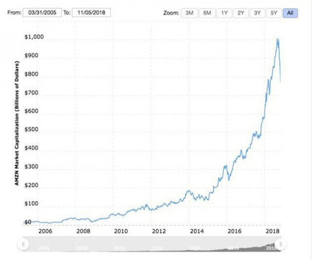 Amazon mất 18 năm để có thể đạt giá trị vốn hóa 250 tỷ USD, nhưng chỉ mất có 8 tuần để đánh mất toàn bộ con số đó - Ảnh 1.