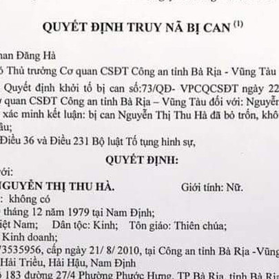 Bán đất nền lừa đảo, Bà Rịa – Vũng Tàu truy nã nữ giám đốc doanh nghiệp BĐS