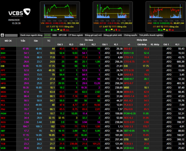 Bảng giá sàn HoSE gặp lỗi trong phiên giao dịch 9/6? - Ảnh 1.