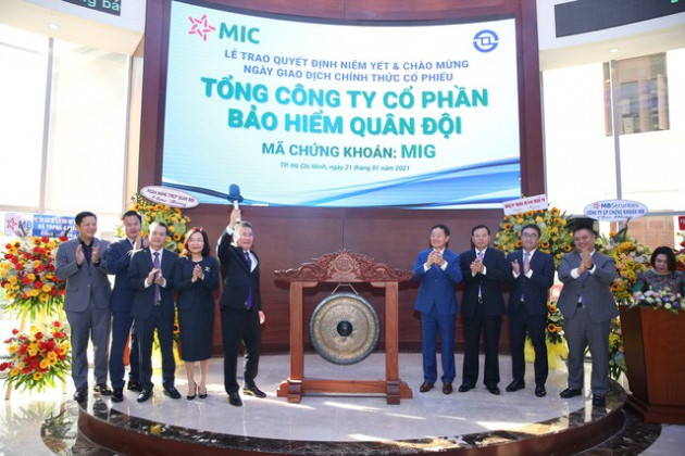 Bảo hiểm Quân đội chào sàn HOSE giá tham chiếu 15.550 đồng/cp thu hút giới đầu tư - Ảnh 1.