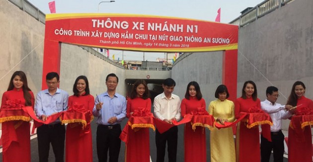 Bắt đầu thông nhánh hầm thứ nhất qua nút giao An Sương - Ảnh 1.