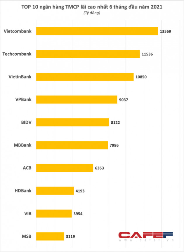 Bất ngờ với Top 10 lợi nhuận ngân hàng 6 tháng đầu năm - Ảnh 1.