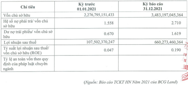 BCG Land lãi sau thuế 660 tỷ đồng trong năm 2021, gấp 6 lần cùng kỳ, dư nợ trái phiếu hơn 5.600 tỷ đồng - Ảnh 1.