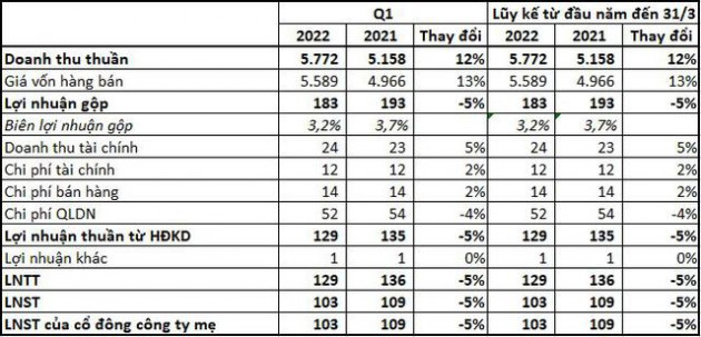 Biên lãi gộp mảng dịch vụ bị thu hẹp đáng kể, Viettel Post (VTP) báo lãi quý 1 giảm 5% - Ảnh 1.