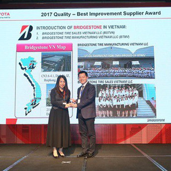 Bridgestone Việt Nam tự hào đạt danh hiệu nhà cung cấp chất lượng của năm từ Toyota