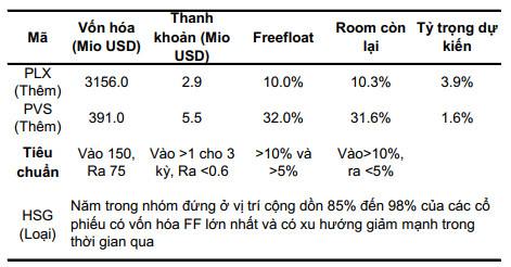 BSC dự báo PLX, PVS lọt rổ ETF, trong khi HSG là cái tên bị loại - Ảnh 1.