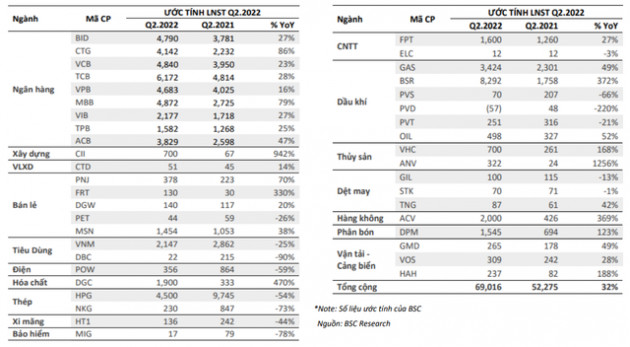 BSC ước LNST quý 2: Nhóm ngân hàng, thủy sản, xây dựng, hàng không, bán lẻ đồng loạt tăng trưởng dương, lợi nhuận của CII, ANV thậm chí gấp hơn 10 lần cùng kỳ - Ảnh 1.