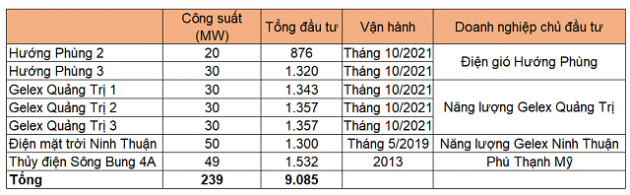 Các công ty thuộc mảng năng lượng tái tạo của Gelex kinh doanh như thế nào?