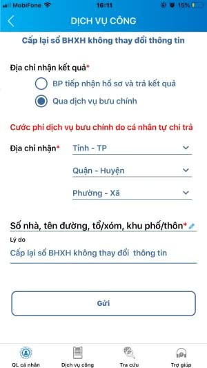 Cách đăng ký cấp lại sổ BHXH qua VssID - Ảnh 4.