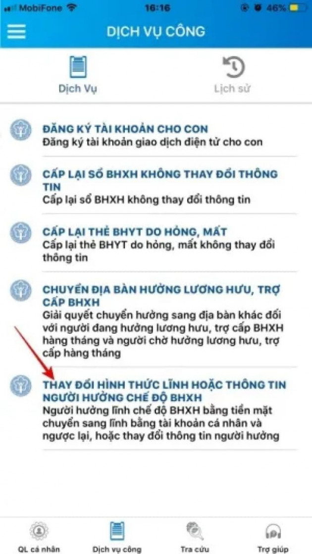 Cách thay đổi nhận lương hưu bằng tiền mặt sang thẻ ATM qua VssID - Ảnh 2.