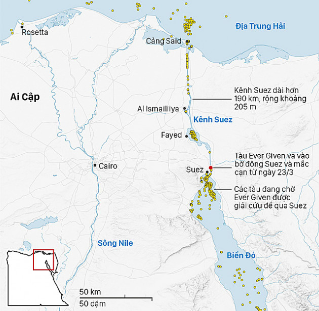 Cần bao lâu để dỡ hết container trên ‘siêu tàu’ đang mắc cạn ở Suez? - Ảnh 2.
