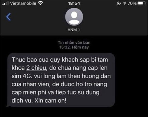 Cảnh giác với chiêu lừa nâng cấp sim 4G để chiếm đoạt tiền trong tài khoản