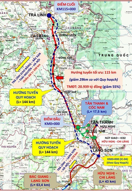 Cao tốc Đồng Đăng - Trà Lĩnh: Giảm 29km và gần 20.000 tỉ đồng vốn đầu tư - Ảnh 1.