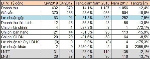 Chi phí giá vốn tăng cao, Bóng đèn Điện Quang (DQC) báo lãi sụt giảm năm thứ 4 liên tiếp - Ảnh 1.