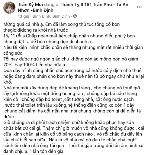 Chủ nhà đã thanh toán 12,5 triệu cho Thế giới Di động, khẳng định nếu đi kiện chắc chắn sẽ thắng nhưng ngại mất thời gian công sức - Ảnh 1.