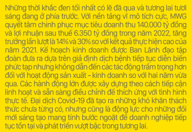 Chủ tịch MWG - ông Nguyễn Đức Tài: 2021 là một năm thách thức không thể nào quên, nhưng thời khắc đen tối nhất có lẽ đã qua! - Ảnh 1.