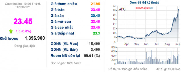 Chứng khoán APG: Cổ phiếu nhảy vọt 3,5 lần chỉ sau 1 tháng, Louis Capital sắp trở thành cổ đông lớn - Ảnh 1.