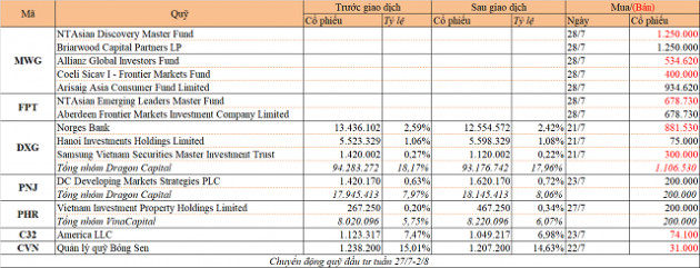 Chuyển động quỹ đầu tư tuần 27/7-2/8: Arisaig mua thêm MWG, Dragon Capital bán DXG - Ảnh 1.