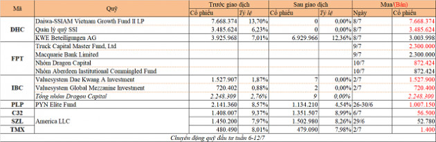 Chuyển động quỹ đầu tư tuần 6-12/7: Thỏa thuận lớn tại FPT và DHC - Ảnh 1.