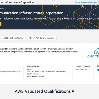 CMC Telecom liên tiếp nâng hạng đối tác cao cấp, trở thành Advanced Consulting Partner của AWS
