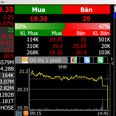 Cổ phiếu ngân hàng phiên 19/1: SHB bị bán mạnh trong phiên ATC, một mã trên UPCoM tăng gần 5,5%