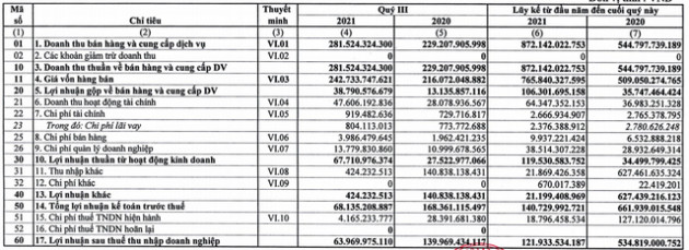 Công ty mẹ Cao su Phước Hòa (PHR) báo lãi quý 3/2021 giảm 54% so với cùng kỳ, lợi nhuận 9 tháng chỉ đạt 16% kế hoạch năm - Ảnh 1.