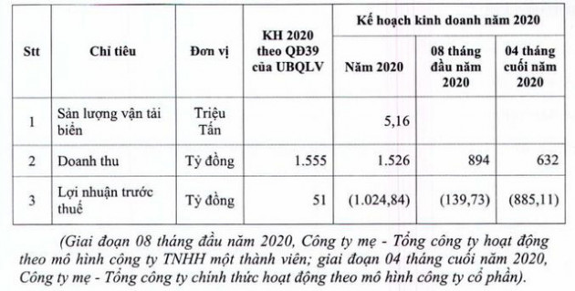 Công ty mẹ Vinalines (MVN): Năm 2020 dự kiến từ có lãi 51 tỷ đồng sang lỗ 1.025 tỷ đồng - Ảnh 1.