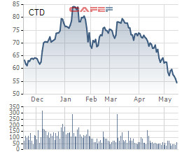 Coteccons (CTD): Liên tục giảm, cổ phiếu đã phá đáy tháng 10/2020 - Ảnh 1.