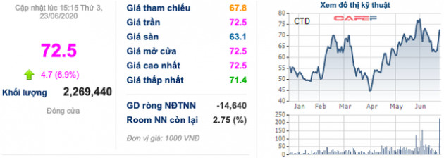 Coteccons (CTD) tăng trần, Trưởng phòng Tài chính muốn thoái vốn - Ảnh 1.