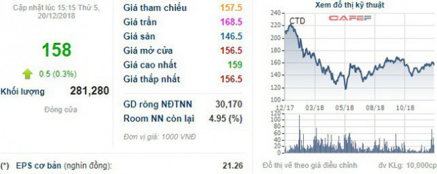 CTD giảm sâu, một lãnh đạo Coteccons dự kiến chi 200 tỷ đồng mua gom cổ phiếu - Ảnh 1.