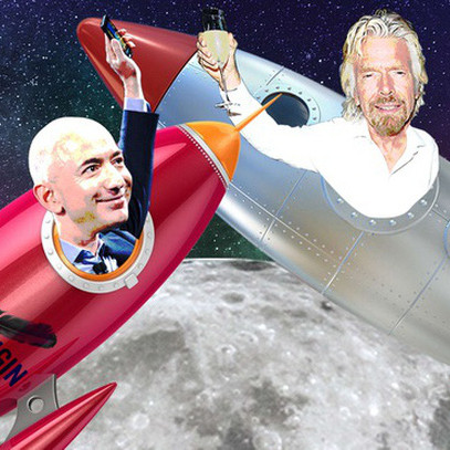 Cuộc đối đầu của giới siêu giàu: Tỷ phú Richard Branson muốn vượt mặt Jeff Bezos trong cuộc đua không gian