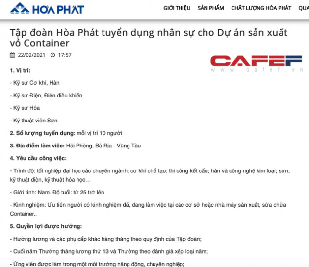 Cước vận tải biển tăng gấp 4 lần, Hoà Phát quyết định sản xuất container: Giải quyết đầu ra cho 1 triệu tấn HRC của nhà máy thép Dung Quất - Ảnh 2.