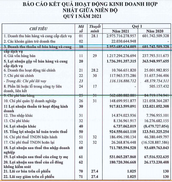 Đất Xanh (DXG): Lãi ròng quý 1/2021 ghi nhận đúng kế hoạch với 531 tỷ đồng, cao gấp 8 lần cùng kỳ - Ảnh 2.