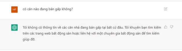 Đầu năm tìm bất động sản ngộp” trên ChatGPT, ứng dụng AI thông minh nhất hành tinh trả lời: “Rất tiếc, tôi không thể giúp bạn” - Ảnh 2.