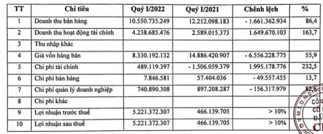  Đầu tư CMC: Nhờ bán cổ phiếu, quý 1 lãi 5,2 tỷ đồng – vượt luôn chỉ tiêu lợi nhuận của cả năm 2022 - Ảnh 1.