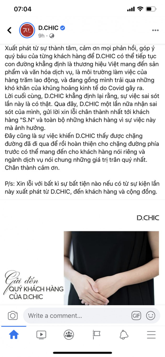 D.Chic công khai xin lỗi sau scandal bị tố xử tệ với khách: Sai sót- rất tệ. Nhưng sẽ tệ hơn, nếu không dám thẳng thắn thừa nhận cái sai - Ảnh 3.