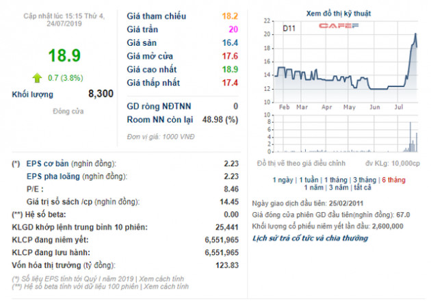 Địa ốc 11 (D11): Quý 2 lãi 15 tỷ đồng giúp 6 tháng lãi vượt 11% kế hoạch cả năm 2019 - Ảnh 1.