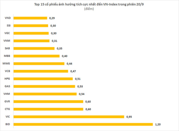 Điểm mặt những công thần giúp VN-Index có cú quay xe trở lại tăng gần 14 điểm trong phiên 20/9 - Ảnh 2.