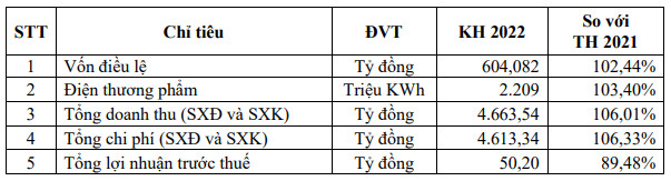 Điện Khánh Hòa (KHP) lên kế hoạch lợi nhuận đi lùi , dự chi cổ tức 5% cho năm 2022 - Ảnh 1.