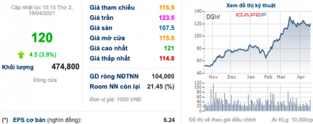 Digiworld (DGW): Lợi nhuận sau thuế tiếp tục nhảy vọt 137% trong quý 1/2021, đạt 107 tỷ đồng - Ảnh 1.