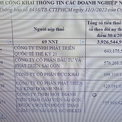 Doanh nghiệp bất động sản và nhiều ''đại gia'' nợ thuế hàng ngàn tỉ đồng