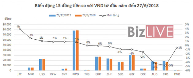 Đồng tiền nào đã tăng giá mạnh nhất so với VND? - Ảnh 1.